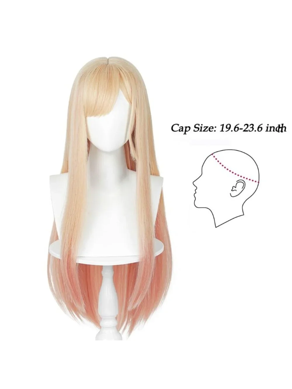 Women's Blonde Ombre Pink Heat Resistant Synthetic Fiber Long Straight Ombre Wig